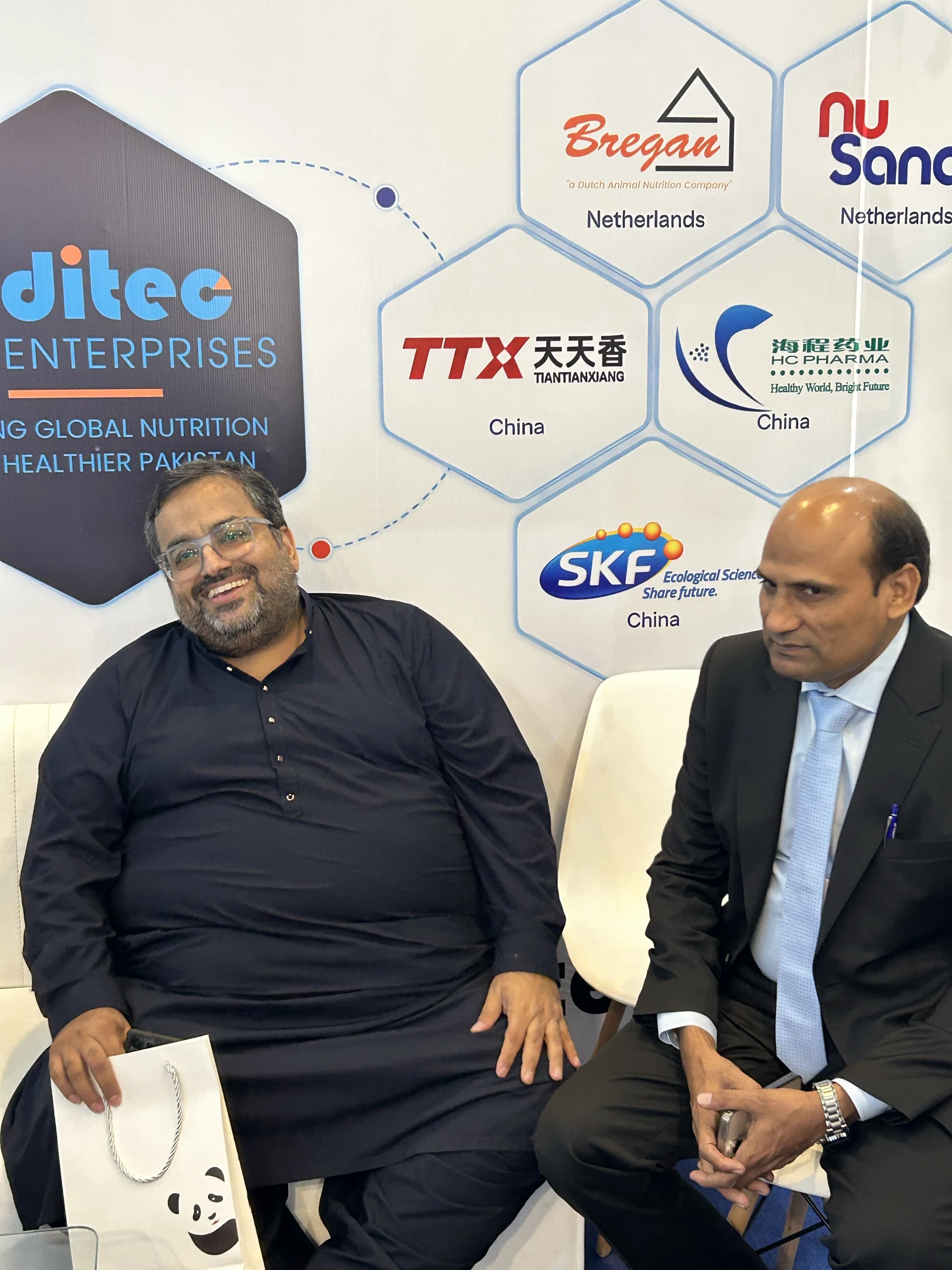 Meeting with Sheikh Shahzad of Crescent Fields at the Additec Enterprises IPEX EXPO 2026 booth