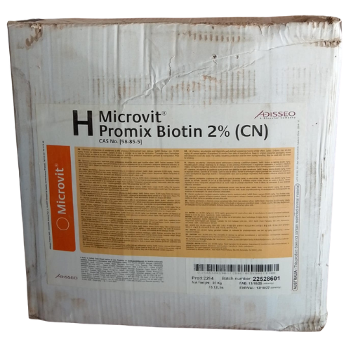 Biotin 2% product packaging by Adisseo