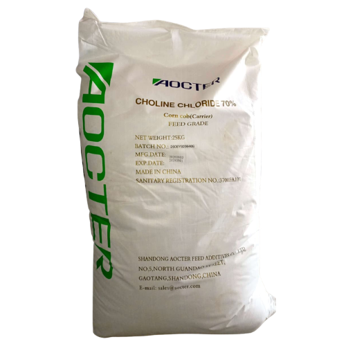 Choline Chloride 70% product packaging by Shandong Aocter Feed Additives Co., Ltd.