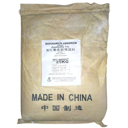 Maduramycin Premix product packaging by Hebei Farmachemie Tradeco., Ltd